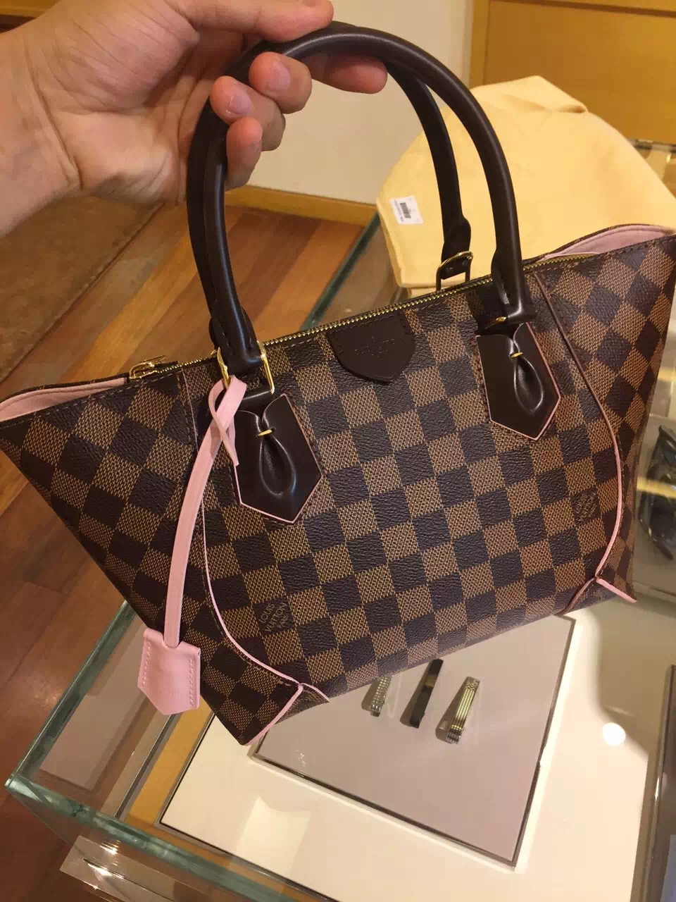 Real Louis Vuitton Caissa Tote PM Bag N41554 Rose